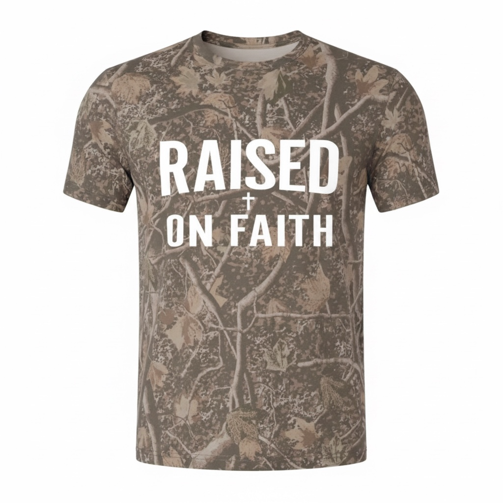 Raised on Faith Camo T-Shirt